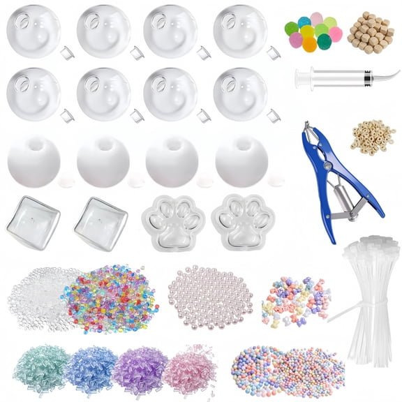 16 Pack DIY Stress Ball Making Kit, Complete Squeeze Ball Craft Supplies with Filling Beads, Syringe, Clamp Tool, Adult Stress Relief Craft Kit for Office Home Craft Workshops