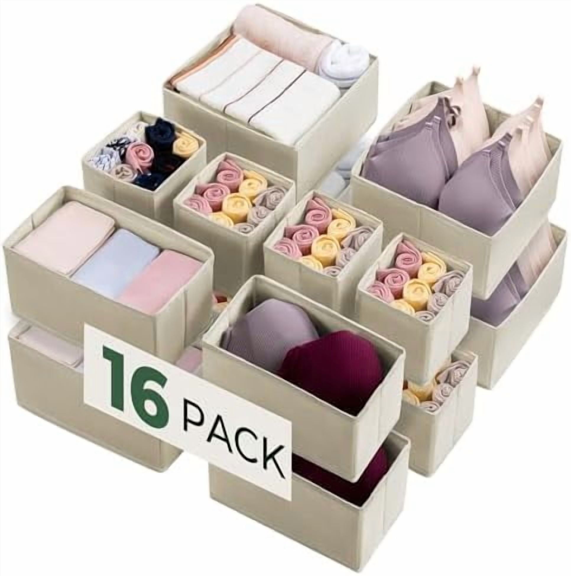 4-Pack Drawer Organizers For Clothing - 8 Grid Foldable Closet Storage Boxes For T-shirts & Leggings