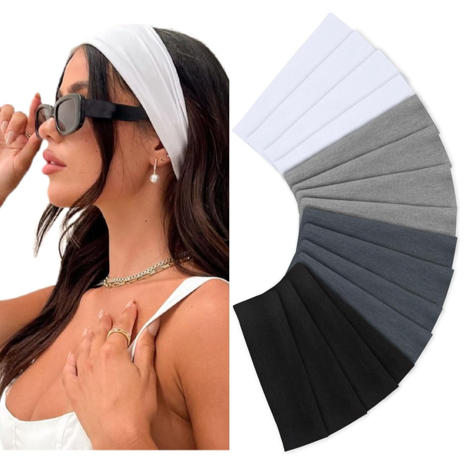16 Pack Elastic Fabric Hair Ties, Soft Slip Resistant Hair Bands Daily Hair Accessories for Women