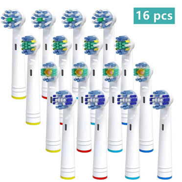 16 Pack Electric Toothbrush Replacement Heads Compatible with Oral B Braun Electric Toothbrush, 4 Types Brush Heads