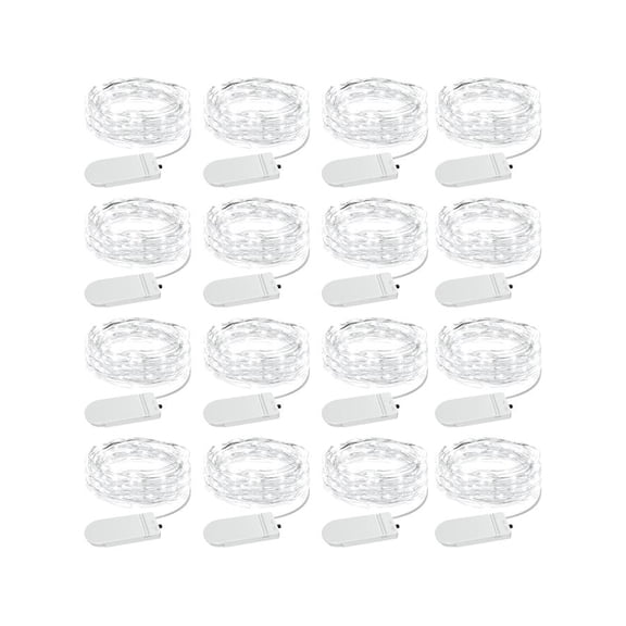 16 Pack Fairy Lights Battery Operated, Waterproof Mini String Light, 7ft Small LED Bottle Light for Wedding Vase Centerpieces Table Decorations