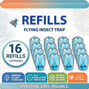 16 Pack Flying Insect Trap Refill Cartridges, Compatible with Plug‑in Light M364 and Max, for House & Fruit Flies