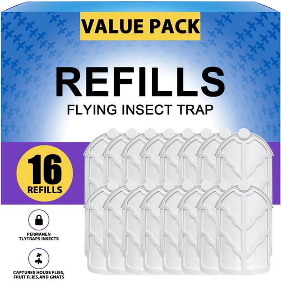 16 Pack Flying Insect Trap Refills Compatible with Flying Insect Trap M364 and Max, Safe with Kids & Pets