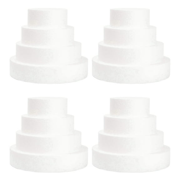 16 Pack Foam Cake Dummy for Decorating and Wedding Display,Sculpture,Modeling DIY Arts,Kids Class,Floral
