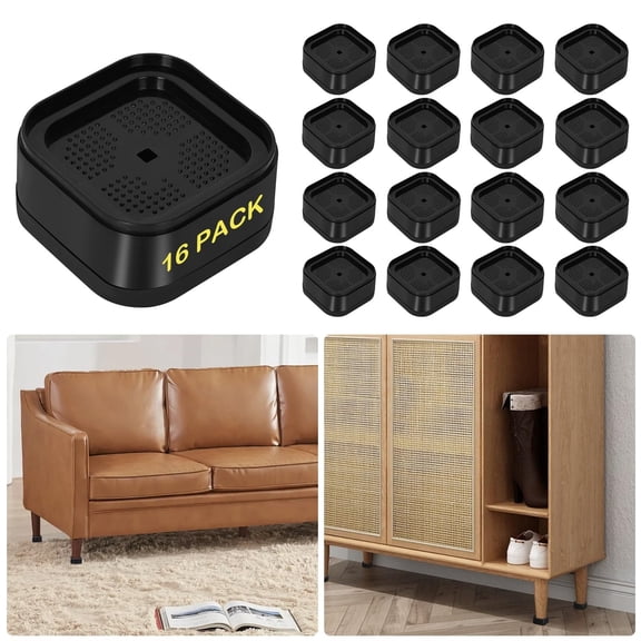 16 Pack Furniture Risers Adjustable Bed Risers 1 Inch Heavy Duty for Couch De...