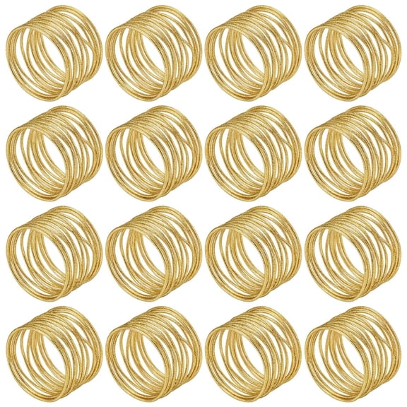 16 Pack Gold Metal Spiral Napkin Rings,Elegant Napkin Holders for Wedding, Holiday, Daily Family Dinner Table Setting