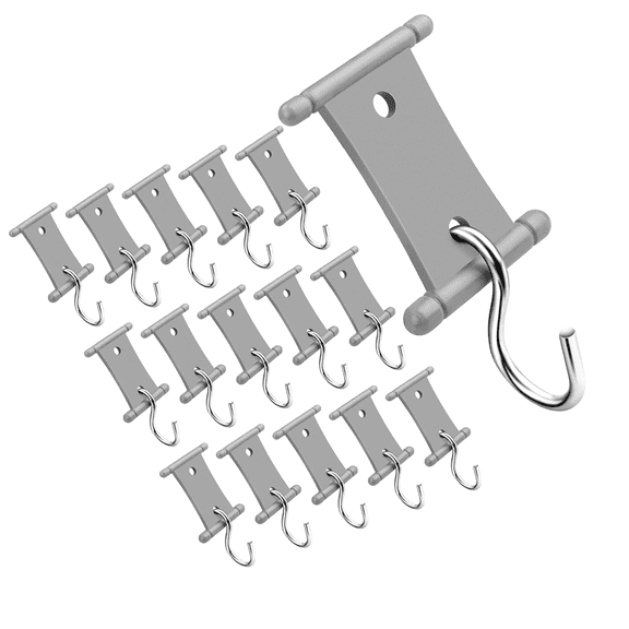 16 Pack Gray RV Awning Light Hooks,Sided Hanger Holders for String Lights, Laundry, Party Decor, Heavy Duty Camper Awning Accessories for Outdoor Camping