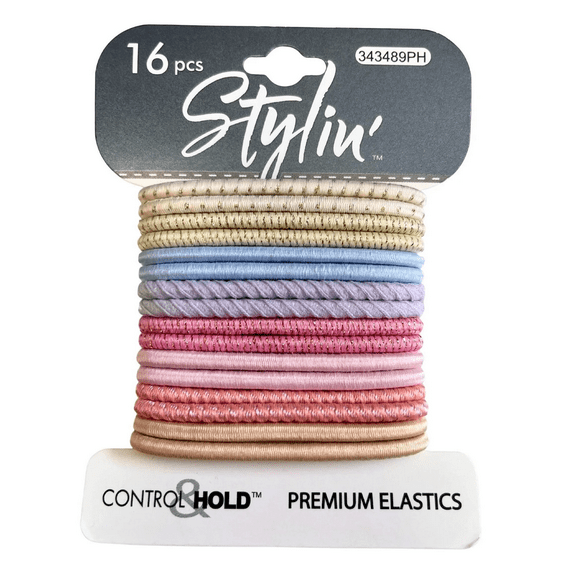 16 Pack Hair Elastics, Clasp Free Stretchy Hair Ties for All Hair Types, Firm, Comfortable Hold, No Snag or Slip, Durable Everyday Hair Accessories, Casual, Active Wear, Pastel Tones