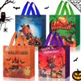thumbnail image 1 of 16 Pack Halloween Tote Gift Bags for Kids, Reusable Goody Candy Bag, Halloween Trick or Treat Bags for Halloween Party Favor Supplies, 1 of 7