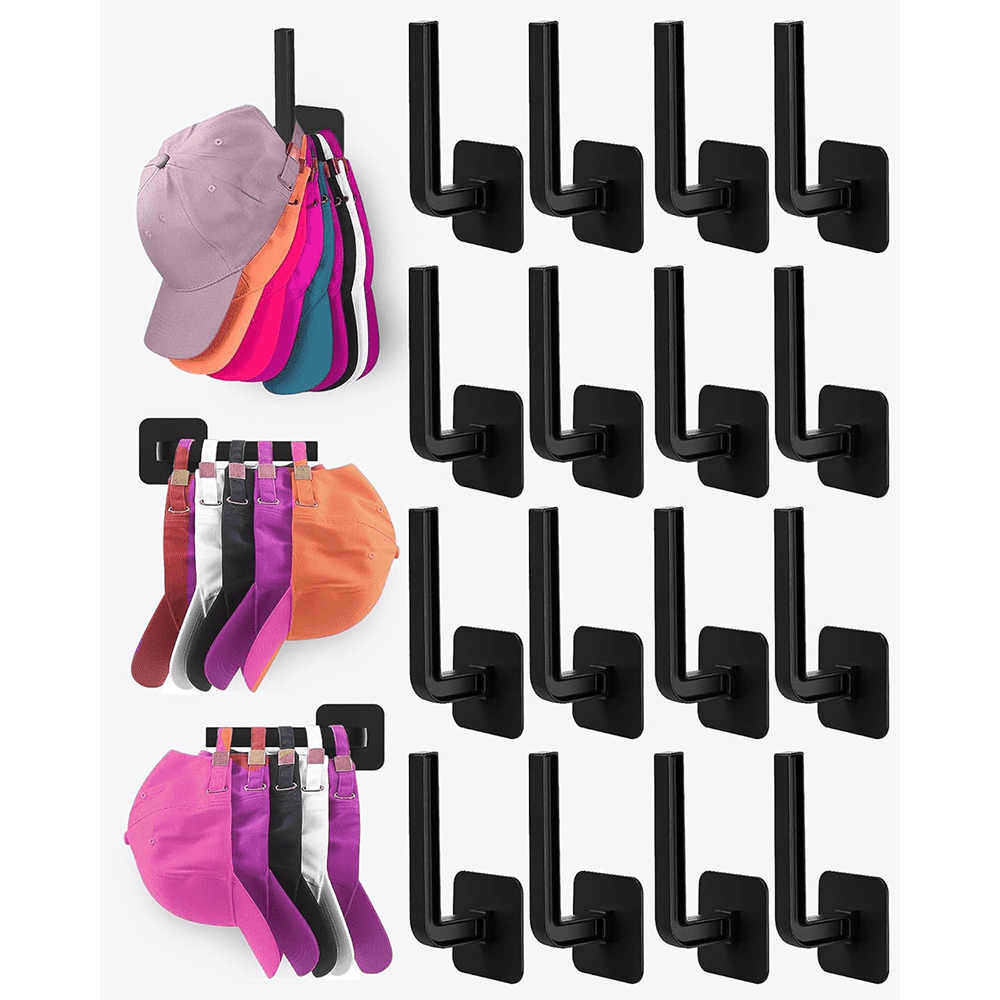 16-Pack Hat Rack for Hat Storage, Multi-Purpose Hat Organizer, Strong ...