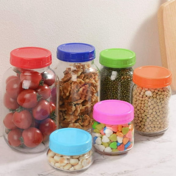 16 Pack Jar Lids Set for Food Storage Includes Wide Mouth and Regular Mouth Lids Durable Leak Proof Reusable Kitchen Organization Containers