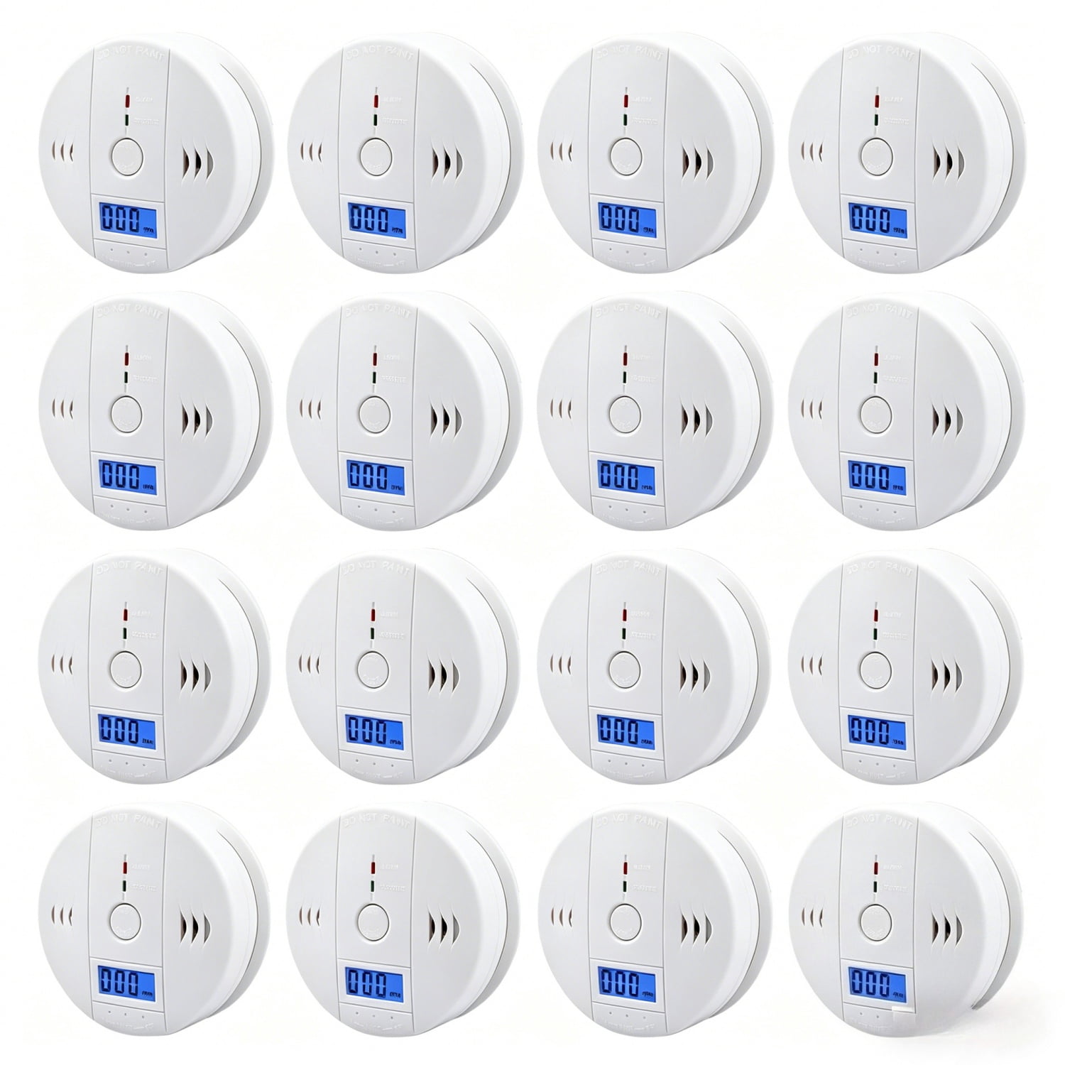 16 Pack LCD Display CO Carbon Monoxide Gas Detector Device Home Safety Alarm Detector