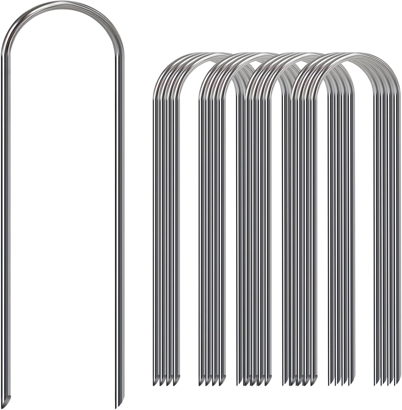 16 Pack Landscape Staples 6 Inch 11 Gauge Galvanized Garden Stakes U