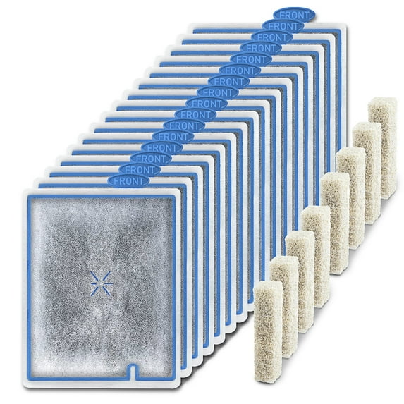 Driamor Zeolite Filter Cartridges Replacement for Aqueon QuietFlow LED PRO, Power Filter, 16 Pack with 8 Filter Pads