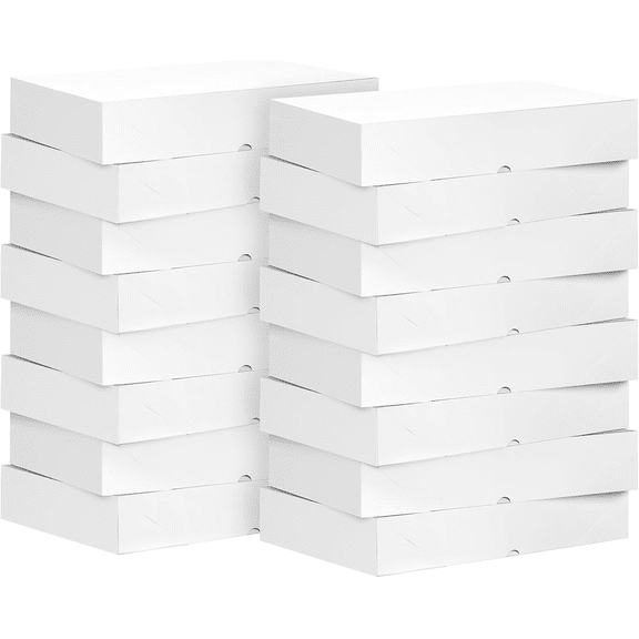 16 Pack Large Gift Boxes with Lids 17 X 11 X 4 Inches Extra Deep White Gift B...