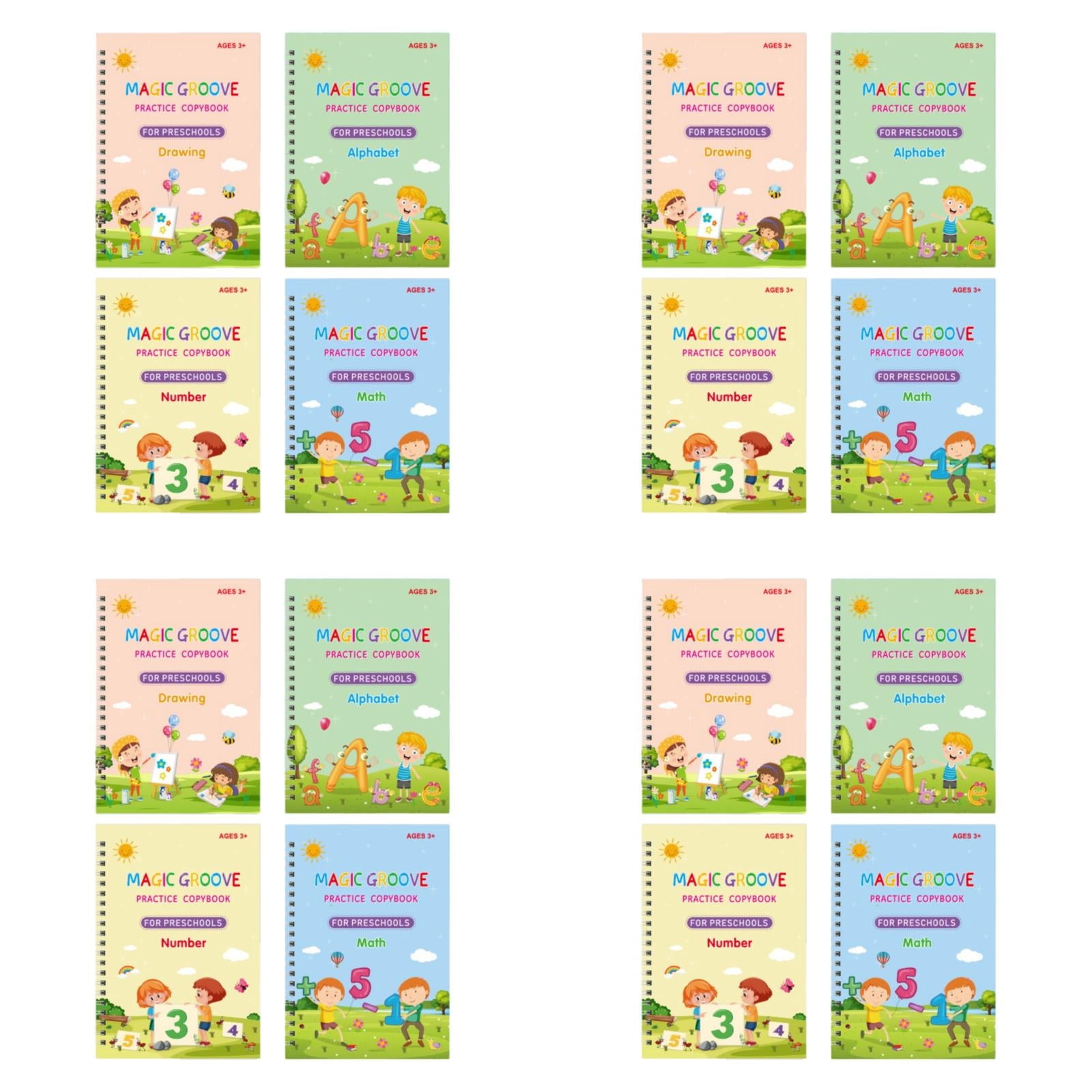16 Pack Magic Copybooks, Groove Handwriting Books with Pen & Refills, Calligraphy & Tracing Kit, Perfect Christmas & Holiday Gift