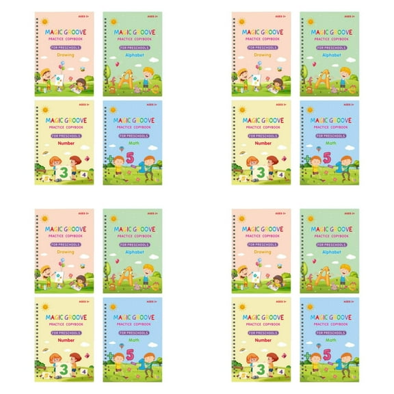 16 Pack Magic Copybooks, Groove Handwriting Books with Pen & Refills, Calligraphy & Tracing Kit, Perfect Christmas & Holiday Gift