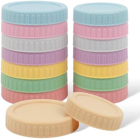 16 Pack Mason Jar Lids - 8 Wide Mouth & 8 Regular Mouth Jar Lids, Leak