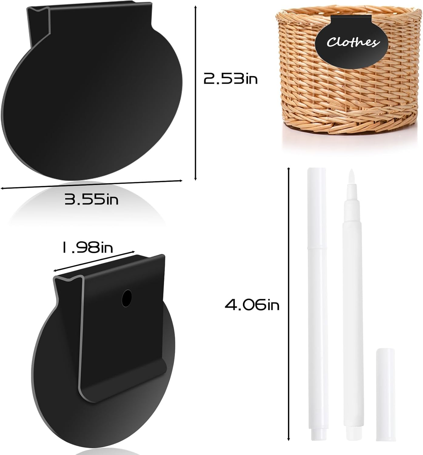 16 Pack Metal Basket Labels Clip On Set, Removable Bin Labels, Storage