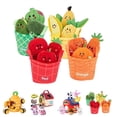 thumbnail image 1 of 16-Pack Montessori Sensory Plush Fruits & Veggies Toys, Soft Rattle Crinkle Textured Set for Fine Motor Skills, Safe for 6M+ Baby Gift, 1 of 6
