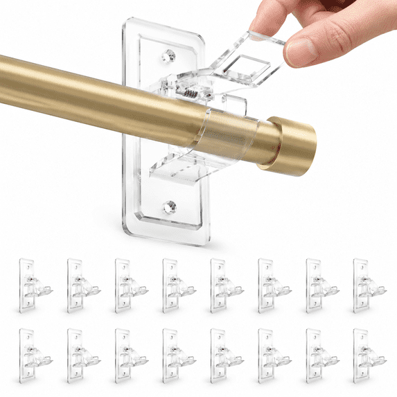 16 Pack No Drill Curtain Rod Brackets | Holding Up To 17 Lbs Pet ...