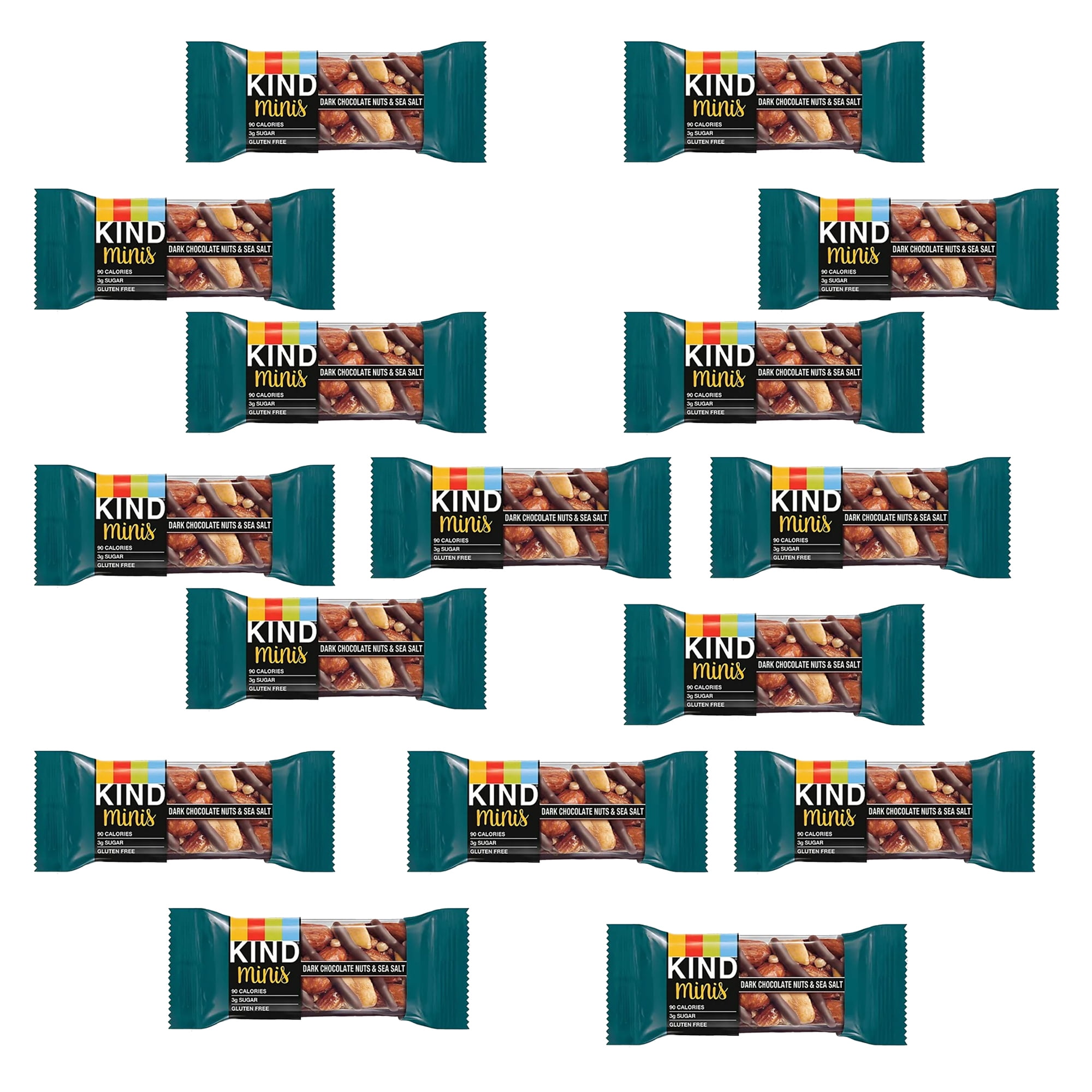16 Pack Nut Bars for Snack Time Dark Chocolate Nuts & Sea Salt