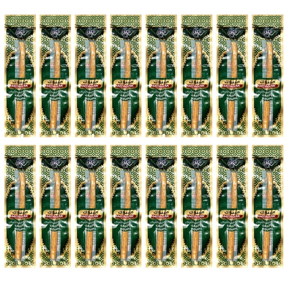 16 Pack Organic Miswak Toothbrushes | All-Natural Wooden Miswak Sticks for Teeth Whitening | Oral Care, Fresh Breath & Eco-Friendly | Original Flavor