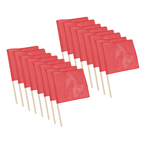 (16 Pack) Oversize Warning and Safety Red Flags with Wooden Dowel