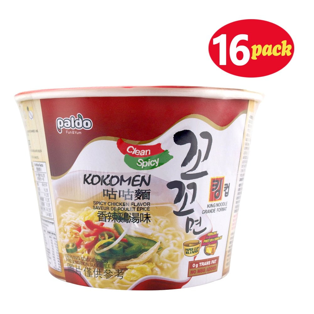 16 Pack] Paldo Kokomen Spicy Chicken Flavor Bowl Noodle 105g