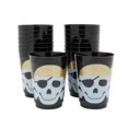 thumbnail image 1 of Sparkle and Bash Pirate Cups - 16 oz, Black, 16 Count - Durable Reusable Skull Plastic Tumblers & Pirate Party Supplies, 1 of 7