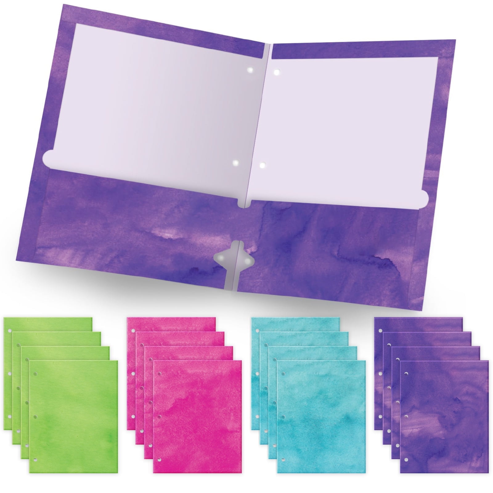 16 Pack Pocket Folders - Watercolor Solid - Walmart.com