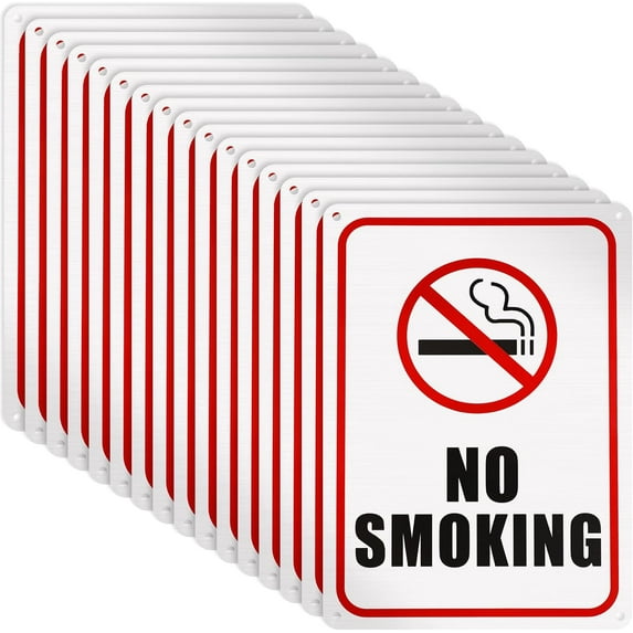 16 Pack Private Property No Trespassing Sign No Smoking Sign 24 Hour Video Surveillance Sign 7 x 10'' Reflective Coated Aluminum Sign Warning Signs for Home Business (Video Sign)