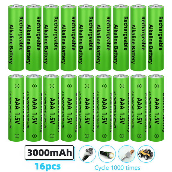 16-Pack AAA Batteries ,DFITO Alkaline 1.5V 600mAh Triple A Solar Batteries for Solar Lights and Universal Household Devices