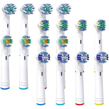 16 Pack Replacement Brush Heads Compatible with Oral B Electric Toothbrush, Include 4 Types Oral B Toothbrush Heads