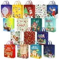 thumbnail image 1 of 16 Pack Reusable Christmas Gift Bags with Handles – Christmas Tote Bags Bulk Reusable, Xmas Gifts Wrapping, Christmas Bags for Gifts, Christmas Party Favors, Goodie Bags, Treat Bags, 1 of 8