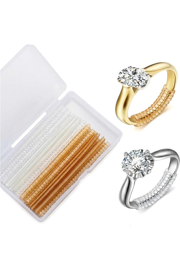 16 Pack Ring Sizer Adjuster for Loose Rings - 8  + 8 Clear  Guards with Storage Case, Invisible Tighteners to Make Ring Smaller Without Resizing, Fits 1-8mm Bands for Women Men