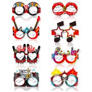 16 Pack Rock and Roll Party Decorations Eyeglasses Paper Glasses Rocking Hip Hop Photo Props Music Theme Eyeglasses Frame Favors for Rock Party Baby Shower Birthday Supplies