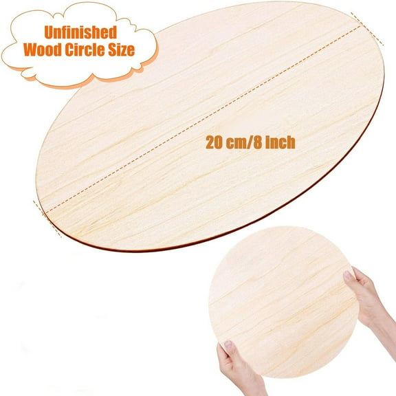 16 Pack Round Basswood Sheets for Crafts-8 x 8 x 1/8 Inch- 2mm Thick Plywood Sheets with Smooth Surface-Unfinished Craft Wood Boards for Engraving and Cutting, Architectural Models, Staining