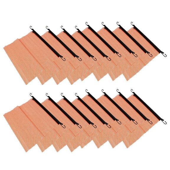 (16 Pack) Safety Flag w/ Rubber Bungee and Jersey Mesh Construction - Orange - 18" x 18"