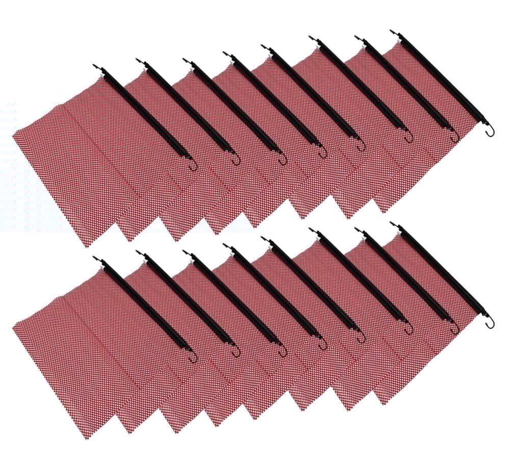 (16 Pack) Safety Flag w/ Rubber Bungee and Jersey Mesh Construction - Red - 18" x 18"