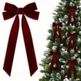 thumbnail image 1 of 16-Pack Small Velvet Christmas Bows, 7.7 Inch Premium Fabric Bows for Gift Wrapping, Tree Decor, Crafts and Holiday Parties,Wine, 1 of 8