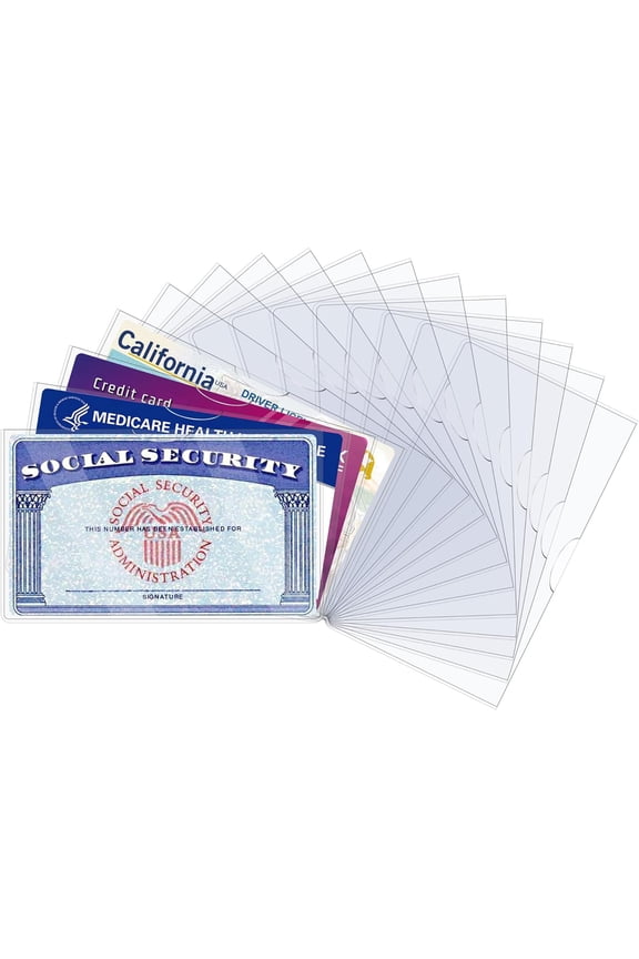 16 Pack Social Security Card Protector Sleeves/New Medicare Card Protector Sleeve/Credit Card Holder,31 Mil Soft Clear Card Sleeves for Waterproof SSN Card Protector/Credit Card Cover