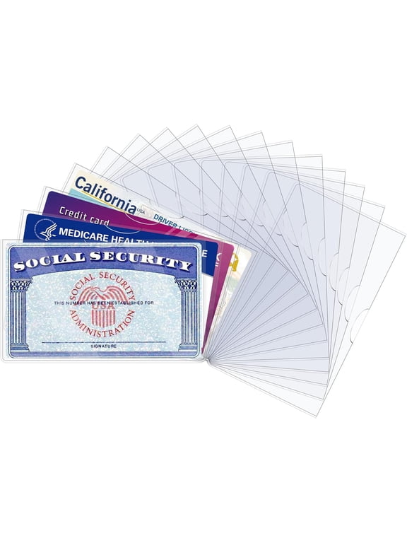 16 Pack Social Security Card Protector Sleeves/New Medicare Card Protector Sleeve/Credit Card Holder,31 Mil Soft Clear Card Sleeves for Waterproof SSN Card Protector/Credit Card Cover