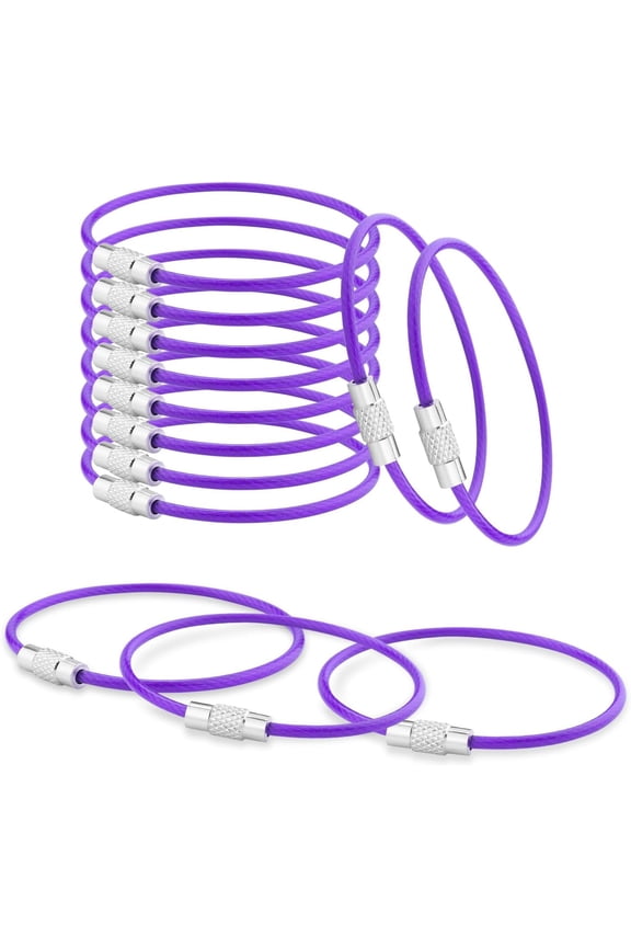 16 Pack Stainless Steel Loops 2mm Coated Wire Keychain Cable Large Keyrings 6 inch Key Chain for Luggage Tags, Key Tags, Keyrings, Kitchen utensils, Duster-Assorted Colors