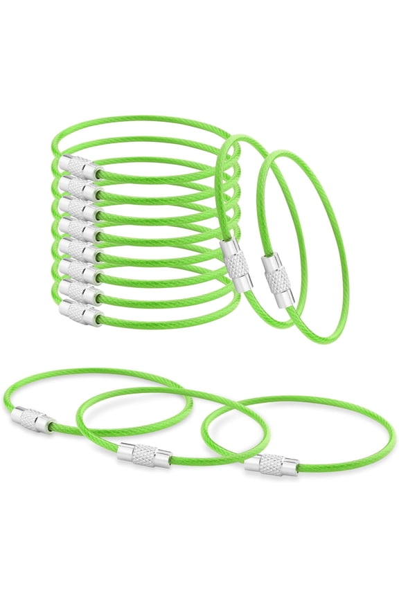 16 Pack Stainless Steel Loops 2mm Coated Wire Keychain Cable Large Keyrings 6 inch Key Chain for Luggage Tags, Key Tags, Keyrings, Kitchen utensils, Duster-Assorted Colors