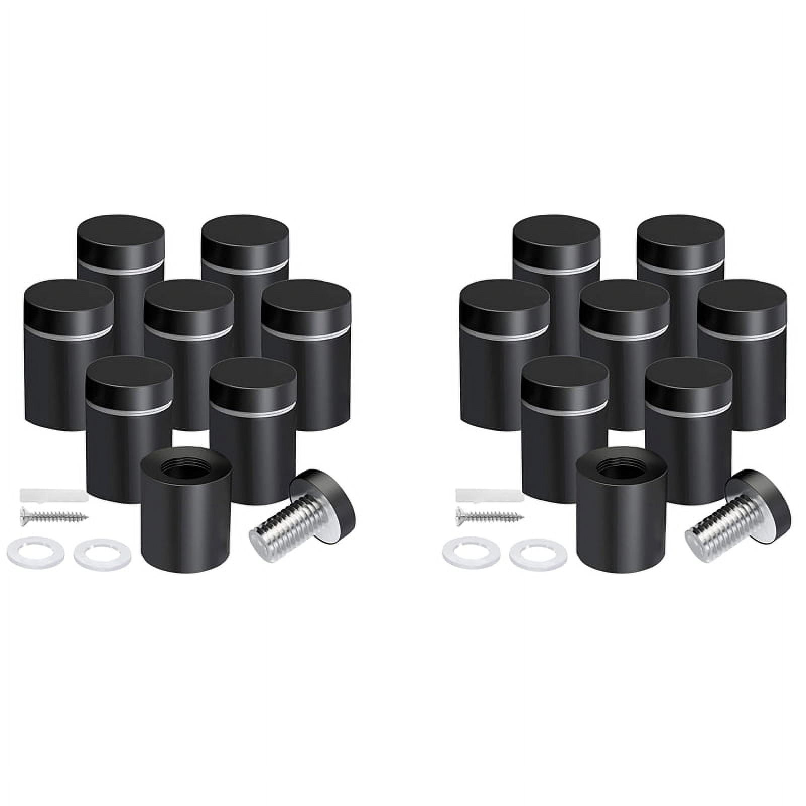 16 Pack Standoff Screws 3/4 x 1 Inch Black Sign Standoffs Hanging