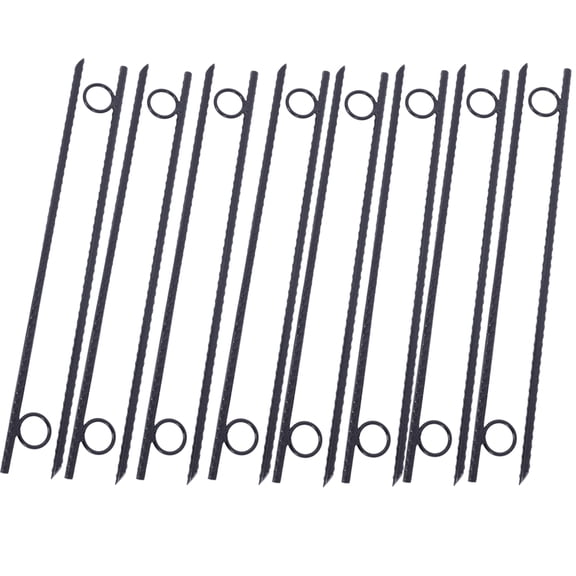 16 Pack Steel 18 Inch Tent Stakes with loop Durable Heavy Duty Tent Canopy Ground Stakes with Angled Ends and 1 Inch Loops for Campsites and Canopies