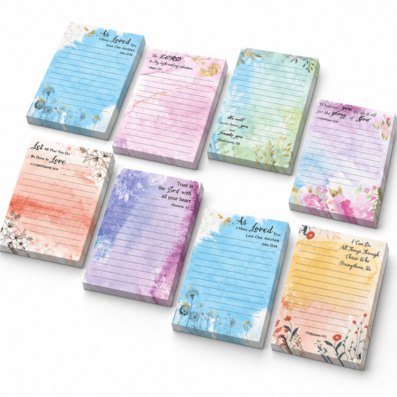16 Pack Sticky Notes Verse Scripture Memo Floral