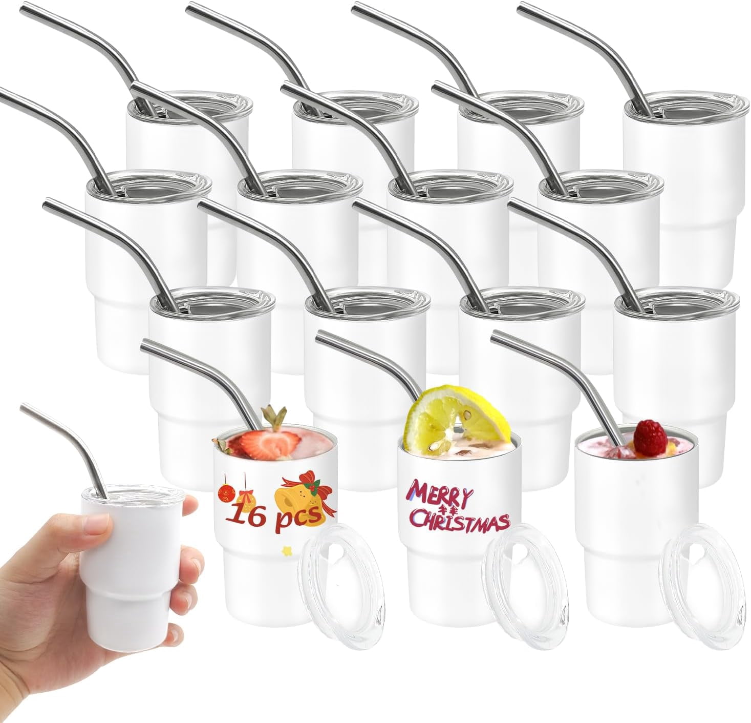 50-Pack Sublimation Shot Glasses Blanks - 3 Oz Frosted Glass Cups For Personalized Gifts & Parties