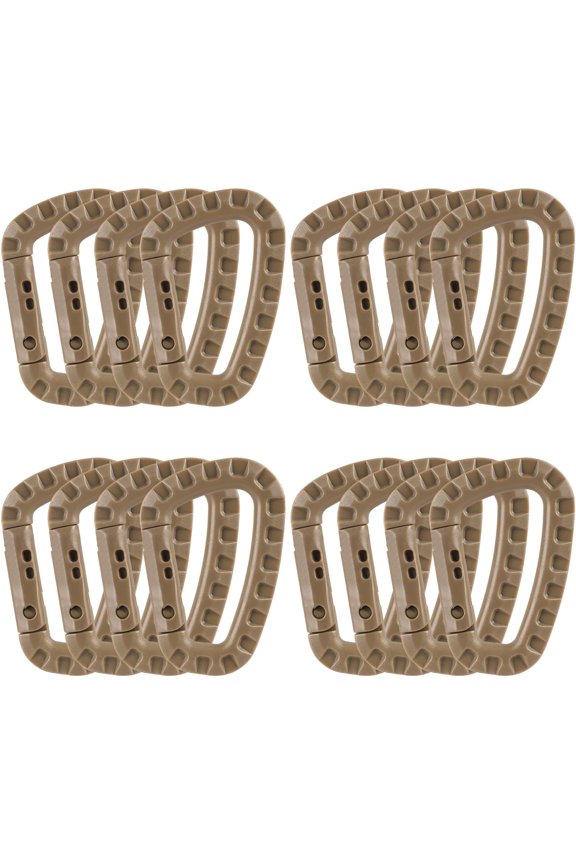 16 Pack Tactical Carabiners Keychain D Rings Spring Snap Gear Clip Utility Hooks Backpack Hanging Buckle Travelling for Camping